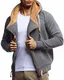 Leif Nelson Herren Sweatjacke Freizeitjacke mit Kapuze Schwarze Übergangsjacke Baumwolle-Anteil Basic Hoodie für Männer Kapuzenjacke Sweater LN8290 M Anthrazit