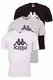 Kappa Herren T-Shirt VEPPEL im 3er Pack   Sport-Shirt mit Rundhalsausschnitt und Logodruck   Basic Shirts für Männer   Kurzarm Oberteil für Sport und Freizeit   Regular Fit   M