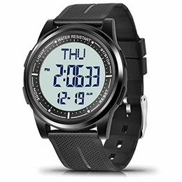 Digital Uhren Herren Damen, 5 ATM Wasserdicht Armbanduhr mit EL Hintergrundbeleuchtung Duale Zeitzone Stoppuhr Countdown Wecker, Ultraleichte und Weitwinkel Anzeige Digitaluhr Unisex