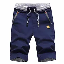 Kurze Hosen Herren Shorts Sommer Shorts Chino Baumwolle mit Tunnelzug Navy Blau M