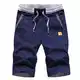 JustSun Kurze Hosen Herren Shorts Sommer Shorts Chino Baumwolle mit Tunnelzug Navy Blau M