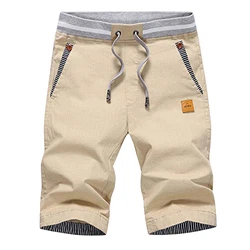 JustSun Kurze Hosen Herren Shorts Sommer Chino mit Tunnelzug Khaki