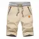 JustSun Kurze Hosen Herren Shorts Sommer Shorts Chino Baumwolle mit Tunnelzug Khaki M