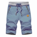 JustSun Kurze Hosen Herren Shorts Chino mit Tunnelzug Blau