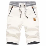 JustSun Kurze Hosen Herren Shorts Chino mit Tunnelzug Weiß