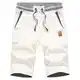 JustSun Kurze Hosen Herren Shorts Sommer Bermuda Shorts Chino Baumwolle mit Tunnelzug Weiß M
