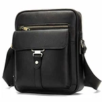 BAIGIO Umhängetasche Herren Leder Schultertasche Herrentasche Vintage für Arbeit Reise Alltagsleben Schwarz