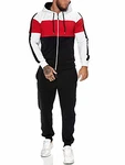 Code47 Herren Trainingsanzug Modell JG-1082 Weiss/Rot/Schwarz (JG-1082)