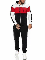 Code47 Herren Trainingsanzug Modell JG-1082 Weiss/Rot/Schwarz (JG-1082)