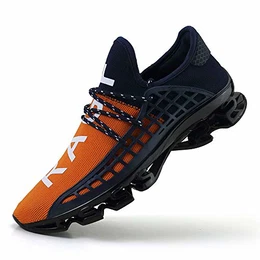 Sportschuhe Herren Laufschuhe Sneaker Mesh Atmungsaktive Sport Damen Turnschuhe Freizeitschuhe Schuhe größe 36-48 (43 EU, Orange)