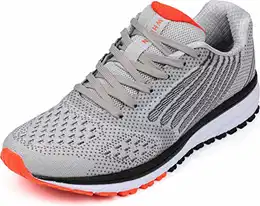 Unisex Laufschuhe Herren Damen Hallenschuhe Turnschuhe Sneakers Männer Sportschuhe Straßenlaufschuhe Atmungsaktiv Joggingschuhe Fitness Schuhe Hellgrau Größe 43