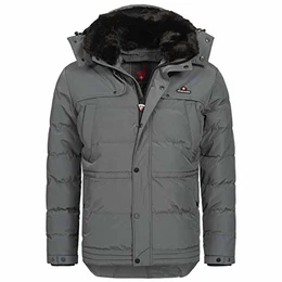Adamelo Herren Winter Jacke Grau Gr. L