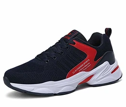 Herren Sportschuhe Damen Laufschuhe Sneaker Atmungsaktiv Leichte Wanderschuhe Trainers Schuhe Größe 36-46 (43 EU, Marine)