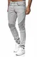 Tazzio Herren Denim Biker-Jeans im Destroyed Look Slim Fit 16517 (32/32, Grau)
