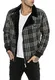 Redbridge Herren Jacke Übergangsjacke Kariert mit Pelzimitat Schwarz M