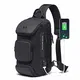 OZUKO Anti-Diebstahl Sling Bag Herren Brusttasche Umhängetaschen Crossbody-Rucksack Wasserdichte Schultertasche mit USB für Arbeit Reisen Wandern (schwarz1)