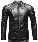 Crone Vego Herren Eco-Lederjacke Cleane Leichte Basic Jacke Vegan Schwarz