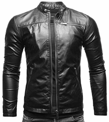 Crone Vego Herren Eco-Lederjacke Cleane Leichte Basic Jacke Vegan Schwarz