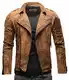 Crone Theo Herren Lederjacke Basic Biker Jacke aus weichem Rindsleder (M, Vintage Braun (Wildleder))
