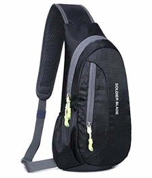 Sling Bag Herren, Brusttasche Damen Herren Klein Schultertasche Umhängetasche Sporttasche Crossbodoy Slingbag Crossbag Mini Backpack Chest Bag Rucksack Herren Wasserdicht Sport, Schwarz
