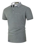 LIUPMWE Poloshirt Herren Kurzarm Basic Golf T-Shirt Giraffe Stickerei Polohemd Dunkelgrau