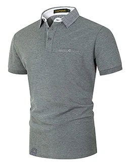 LIUPMWE Poloshirt Herren Kurzarm Basic Golf T-Shirt Giraffe Stickerei Polohemd Dunkelgrau