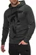 JACK & JONES Herren Hoodie Kapuzenpullover Sweatshirt (M, Asphalt)