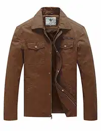 Herren Militärjacke Jacke Übergang Tactical Jacke Jacke Vintage Kurzjacke Jacke Büro Cotton Jacke Blouson Jacke Frühling Leicht Kaffe M