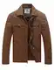 WenVen Herren Militärjacke Jacke Übergang Tactical Jacke Jacke Vintage Kurzjacke Jacke Büro Cotton Jacke Blouson Jacke Frühling Leicht Kaffe M