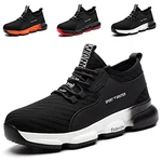 YISIQ Sicherheitsschuhe Herren Damen S3 Arbeitsschuhe Leicht sportlich Atmungsaktiv Schutzschuhe mit Stahlkappen Sneaker Schwarz/Weiß (06)