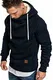 Amaci&Sons Herren Turtle-Neck Kapuzenpullover Sweatjacke Pullover Hoodie Sweatshirt 4025 Navyblau M