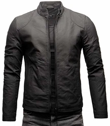 Crone Ivar Herren Lederjacke Cleane Basic Echtleder Jacke Schwarz