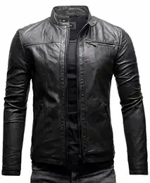 Epic Herren Lederjacke Cleane Basic Leder Jacke in vielen Varianten und Farben (M, Schwarz (Neuseeland Schafsleder))