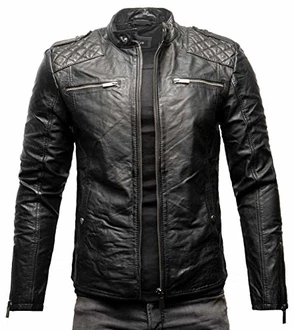 Crone Meo Herren Lederjacke Cleane Basic Echtleder Jacke Schwarz Crone Meo Herren Lederjacke Cleane Basic Echtleder Jacke Schwarz