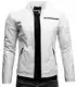 Crone Epic Herren Lederjacke Cleane Basic Leder Jacke in vielen Varianten und Farben (M, Matt Weiß (Rindsleder))