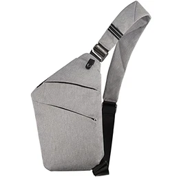 Umhängetasche Hellgrau ,Schultertasche,Brusttasche Herren,Herrentasche Klein,Crossbody Tasche Herren ,Sling Bag Grau für Damen und Herren