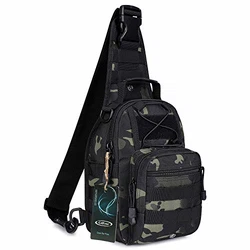 G4Free Tactical Sling Rucksack Militär Schultertasche EDC Brusttasche für Outdoor Sport Camping Wandern Schwarz