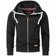 Alessandro Salvarini Herren Sweatjacke Kapuzenpullover Jacke Kapuze Hoodie Sweater AS192 [AS-192-Schwarz-Gr.M]