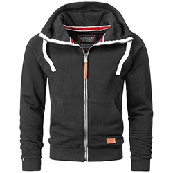 Alessandro Salvarini Herren Sweatjacke Kapuzenpullover Jacke Kapuze Hoodie Sweater AS192 Anthrazit (AS-192)