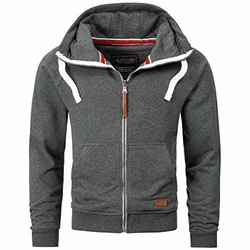 Alessandro Salvarini Herren Sweatjacke Kapuzenpullover Jacke Kapuze Hoodie Sweater AS192 Dunkelgrau (AS-192)