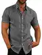 COOFANDY Herren Kurzarm Business Hemd Sommer Männer Work Shirt