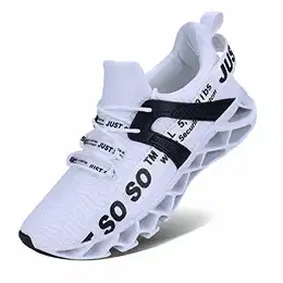 Herren Laufschuhe Turnschuhe Sportschuhe Sneaker Running Tennis Schuhe Atmungsaktiv Leichtgewichts Freizeitschuhe Straßenlaufschuhe 2 Weiß, 43 EU/265 CN