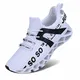 JSLEAP Herren Laufschuhe Turnschuhe Sportschuhe Sneaker Running Tennis Schuhe Atmungsaktiv Leichtgewichts Freizeitschuhe Straßenlaufschuhe 2 Weiß, 43 EU/265 CN