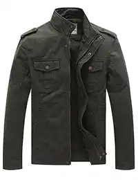 Herren Military Jacke Vintage Jacke Übergang Feldjacke Cargojacken Kurzjacke Jacke Büro Cotton Jacke Blouson Baumwolle Jacke Frühling Grün M