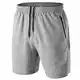 Herren Sport Shorts Kurze Hose Schnell Trocknend Sporthose Leicht mit Reißverschlusstasche(Hellgrau,EU-M/US-S)
