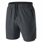 Herren Sport Shorts Kurze Hose Schnell Trocknend mit Reißverschlusstasche Dunkelgrau