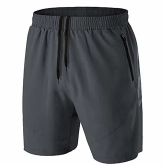 Herren Sport Shorts Kurze Hose Schnell Trocknend mit Reißverschlusstasche