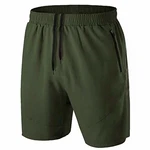 Herren Sport Shorts Kurze Hose Schnell Trocknend mit Reißverschlusstasche Armeegrün
