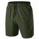 Herren Sport Shorts Kurze Hose Schnell Trocknend Sporthose Leicht mit Reißverschlusstasche(Armeegrün,EU-M/US-S)