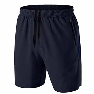 Herren Sport Shorts Kurze Hose Schnell Trocknend mit Reißverschlusstasche Marine Herren Sport Shorts Kurze Hose Schnell Trocknend mit Reißverschlusstasche Marine